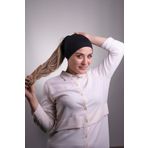 Siyah Pratik Hazır Geçmeli İç Bone Viskon Kumaş Dikişsiz Boru Bone 3006_01