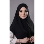 Siyah Pratik Hazır Geçmeli Tesettür Eşarp Aerobin Kumaş Çapraz Hijab 2307_01