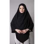 Siyah Pratik Hazır Geçmeli Tesettür Eşarp Medine İpeği Bağcıklı Çift Katlı Sufle Hijab 2302_01