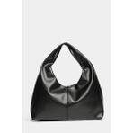 Siyah Pu Deri Kadın Shopper Omuz Çantası – Yumuşak Form Vintage Model