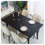Siyah PU Masa Örtüsü 60x120 cm Lekeye Dayanıklı 2 mm Kalın Kare ve Dikdörtgen Koruyucu Yemek Odası Mutfak, Ofis ve Ev Kullanımı için İdeal