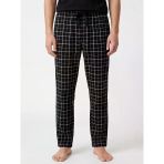 Siyah Regular Fit Ekose Erkek Pijama Alt