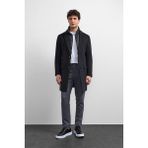 Siyah Regular Fit Kruvaze Kısa Kaban - M