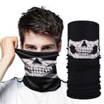 Siyah Renk Dikişsiz Çok Fonksiyonlu Çene Kafatası Yüz Maskesi Baf Buff Bandana Boyunluk Bilekli