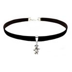 Siyah Renk Kadife Ayıcık Choker Kolye