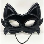 Siyah Renk Kumaş Malzemeden İmal Eva Kedi Maskesi 19x15 Cm Renksiz