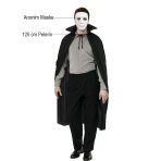 Siyah Renk Yakalı 120 Cm Pelerin Ve Beyaz Anonim Maske Mirsm0010k-Smr-D348-Pelerin