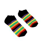 Siyah Renkli Çizgili Tasarım Unisex Patik Çorap 36-42