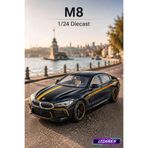 Siyah Renkli M8 MH8 800 MANHART 1/24 Diecast Koleksiyon Maket Model Araba
