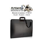 Siyah Resim Çantası Fermuarlı Kulplu 37X54 Cm 1 Adet Teknik Resim Dosya Çantası 35X50 Cm Askılı Proje Çantası Okul Sınıf
