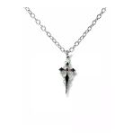 Siyah Sacina Gothic Haç Kolye – Unisex Metal Takı, 60 Cm Zincirli Gotik & Alternatif Stil