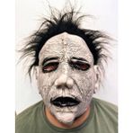 Siyah Saçlı Michael Myers Lateks Yüze Tam Yapışan Et Maske Korku Maskesi - Lisinya - 001-Renkli