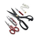 Siyah Saplı Çelik Somunlu Profesyonel Kumaş Kesim Makası Set (10 NUMARA 25.5 CM)