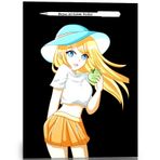 Siyah Sayfalı Defter A4-a5 Anime 60 Sayfa Beyaz Kalem Hediyeli