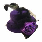 Siyah Şeker Mini Fascinator Şapka Dekorasyon Mücevher Saç Düğün Töreni Parlak Gotik Lolita Retro Ortaçağ Duvak Fascinator Klipsler Papyon İnci Fantezi Elbise, Mor Çiçek, Tek Beden