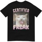 Siyah Sertifikalı Freak Komik Kedi Opium Ürün Üst