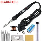 Siyah Set-3 220V Ab Tak 80W Dijital Ekran Termostat Elektrikli Havya Çok Fonksiyonlu Kaynak Endüstriyel Sınıf Lehimleme Kalemi Onarım Aracı Kiti (Yurt Dışından) - Renkli