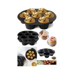 Siyah Silikon Airfry Kek Pişirme Kalıbı Tüm Airfryerlara Uyumlu Muffin Pişirme Kabı Diğer