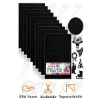 Siyah Simli Karton A4 20x30 cm 10 lu 1 Paket Simli Fon Kartonu Parıltılı Kağıt Anasınıfı Kreş Etkinlik Proje
