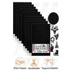 Siyah Simli Karton A5 15x20 cm 10 lu 1 Paket Simli Fon Kartonu Parıltılı Kağıt Anasınıfı Kreş Etkinlik Proje