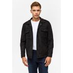 Siyah Slim Düz Klasik Yaka Mont - 2XL