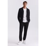 Siyah Slim Fit Berberi Yaka Spor Takım Elbise