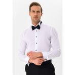 Siyah Slim Fit Düz Ata Yaka Gömlek - XS