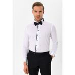 Siyah Slim Fit Düz Ata Yaka Gömlek