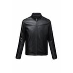 Siyah Slim Fit Hakim Yaka 100% Hakiki Deri Mont | L