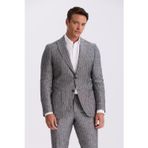 Siyah Slim Fit Kırlangıç Yaka Çift Yırtmaçlı %100 Keten Spor Takım Elbise