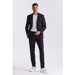 Siyah Slim Fit Mono Yaka Tek Düğme Spor Takım Elbise