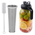 Siyah Soğuk Demleme Kahve Makinesi 64OZ Soğuk Demleme Sürahi Buzlu Demleme Kahve, Buzlu Çay Için Paslanmaz Çelik Süper Yoğun Filtre ile (Yurt Dışından) - Renkli - Milk Jugs