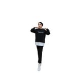 Siyah Spor Sweatshirt, Kadın Eşofman Takımı Haki Alt-Üst Takım, Kadın Trend ve Çok Yönlü Tesettür Dostu Spor Giyim (Siyah, L)