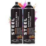Siyah Sprey Boya 200 ml 2 Adet Hızlı Kuruyan Profesyonel Ahşap Plastik Demir Metal Cam Porselen Duvar Renkli