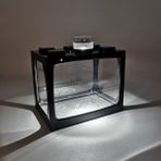 Siyah Stil Kırmızı Işık ile Küçük Masa Üstü Yaratıcı Ekolojik Tank Mini Manzara Balık Tankı Mini Tropikal Balık Akvaryumu Terraryum (Yurt Dışından) - Akvaryum aksesuarları