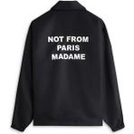 Siyah Su Geçirmez La Veste Slogan Ceket - Not From Paris Madame Yazılı