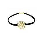 Siyah Süet Kadın Gül Choker Kolye BS3486SSKGCK
