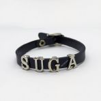 Siyah Suga Bts Army Suni Deri 21 Cm Ayarlanabilir Bileklik