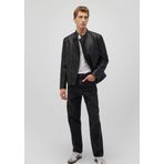 Siyah Suni Deri Ceket Regular Fit/Normal Kesim 0110439-900 Siyah-900 S