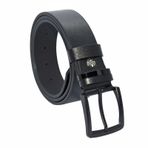 Siyah Suni Deri Dikişli Model 4 Cm.lik Spor Kemer - 7000-düz