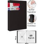 Siyah Sunum Dosyası 60 Lı 1 Adet Poşet Dosyalı Katalog Dosyası 60 Poşetli Kendinden Dosya Plastik Kapaklı