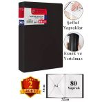 Siyah Sunum Dosyası 80 Li 2 Adet Poşet Dosyalı Katalog Dosyası 80 Poşetli Kendinden Dosya Plastik Kapaklı