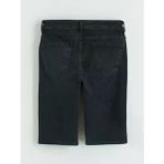 Siyah Süper Skinny Fit Erkek Jean Şort