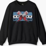 Siyah Sweat Eldiven Blue Flag CM Punk Mavi Bayrak Fitness Spor Sweet Baskılı Sweatshirt
