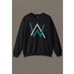 Siyah Sweatshirt Alan Walker Electro House Music Müzik DJ Dans Baskılı Unisex Sweat