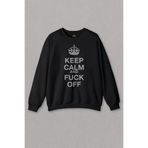 Siyah Sweatshirt Keep Calm And Fück Off Siktir Git Baskılı Unisex Sweat Siyah