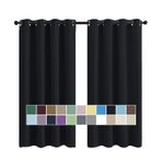 Siyah Termal Karartma Perdeleri 224x140cm Yalıtım Kumaşı Yatak Odası Oturma Odası Ofis için 2'li Set Işık Engelleme ve Enerji Tasarrufu.