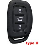 Siyah Tip D Hyundai Solaris Accent IX25 Creta Elantra IX35 Tucso Verna I10 I20 I40 Anahtarlık Araba Aksesuarları Key Case (Yurt Dışından) - araba anahtarı kapağı