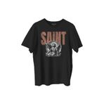 Siyah Tişört Saint Gothic Kutsal Melek Angle Gotik Basklı Unisex T-shirt Siyah
