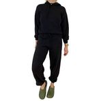 Siyah Triko Bluz Jogger Pantolon Takım